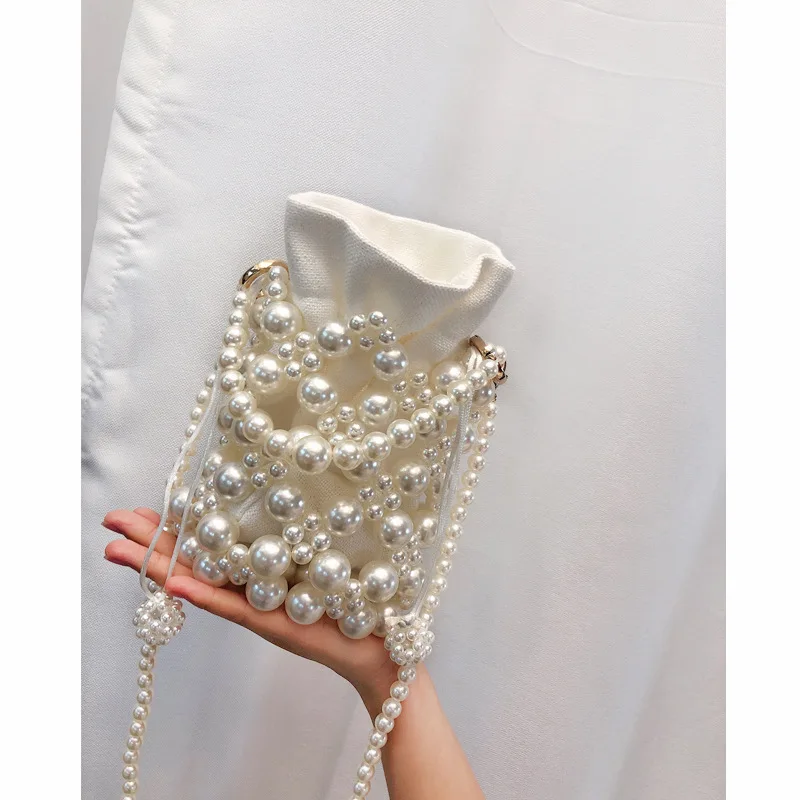 

Basket Pearl Beads Evening Bag Handbag 2021 Clutch with pearls