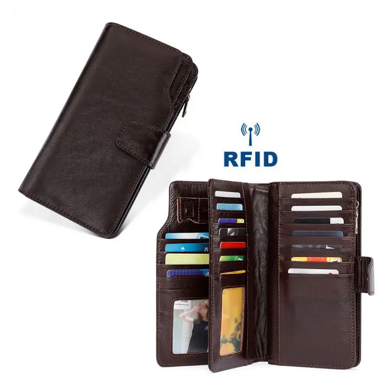 

vintage genuine leather long design men bag casual wallet purse Clutch bag gift for men, As picture shows or custom