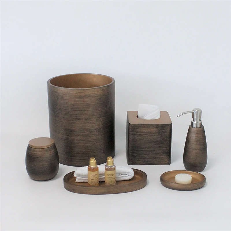 

2021 new design buy cheap 5 piece 3 piece polyresin toiletries sets Resin Bathroom Accessory Set resin bath sets