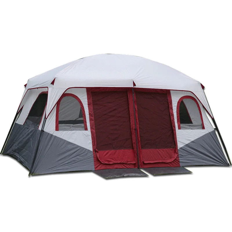 

Outdoor camping 6-12 people with two rooms and one hall large multi-person tent