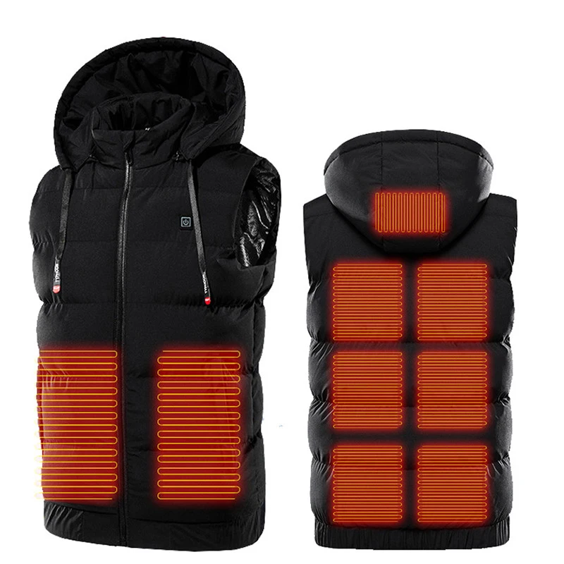 

ODM Heat vest Heated Jacket 5V USB Zone 9 Electric Heating vest Rechargeable Outdoor Thermal Winter Warm Clothing Waistcoat