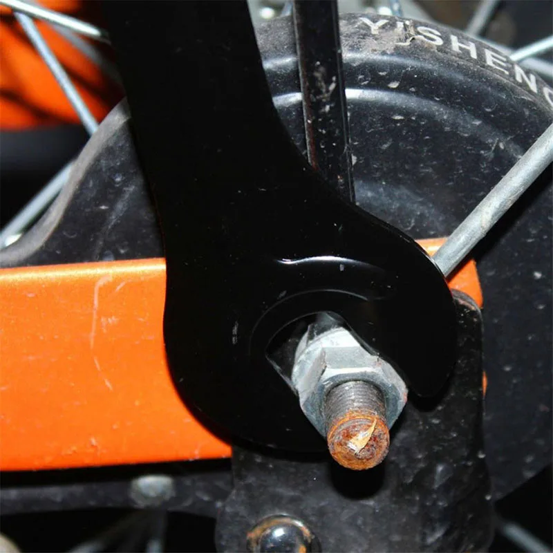 Cabeza de bicicleta de acero portátil negro con eje de extremo abierto,  llave de cono para reparación de bicicletas, kit de herramientas para