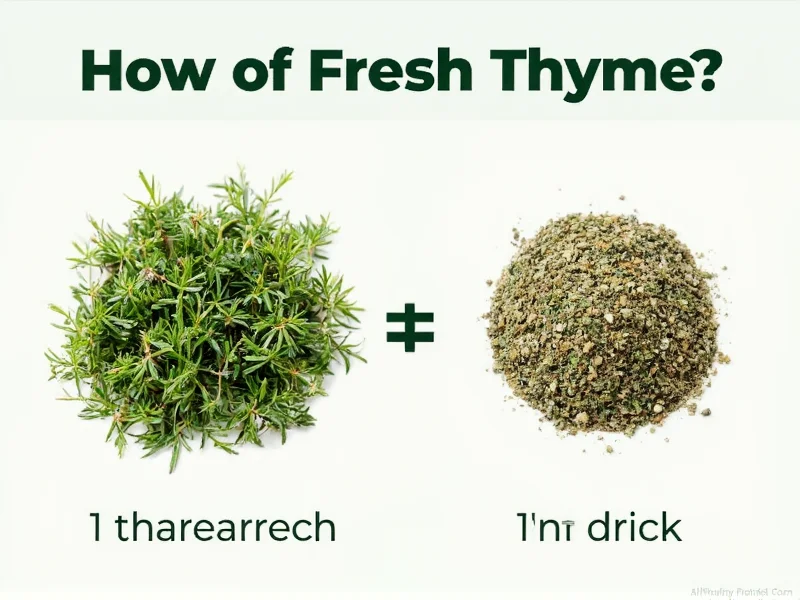 1 Tbsp Fresh Thyme Equals 1 Tsp Dried: Complete Conversion Guide