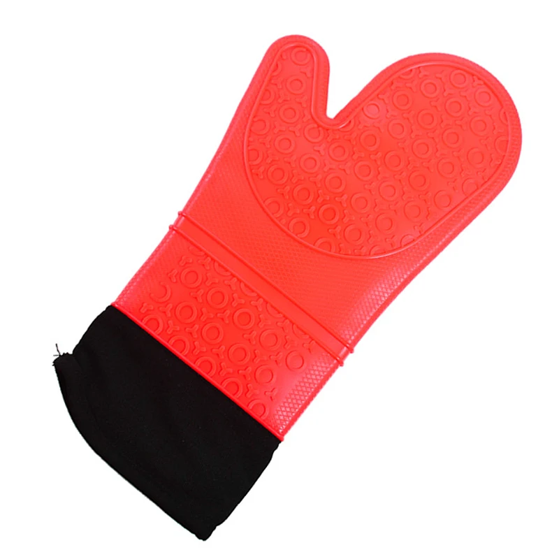 

Wholesale in stock reusable dish washing BBQ grill kitchen oven silicone heat resistant gloves, Picture