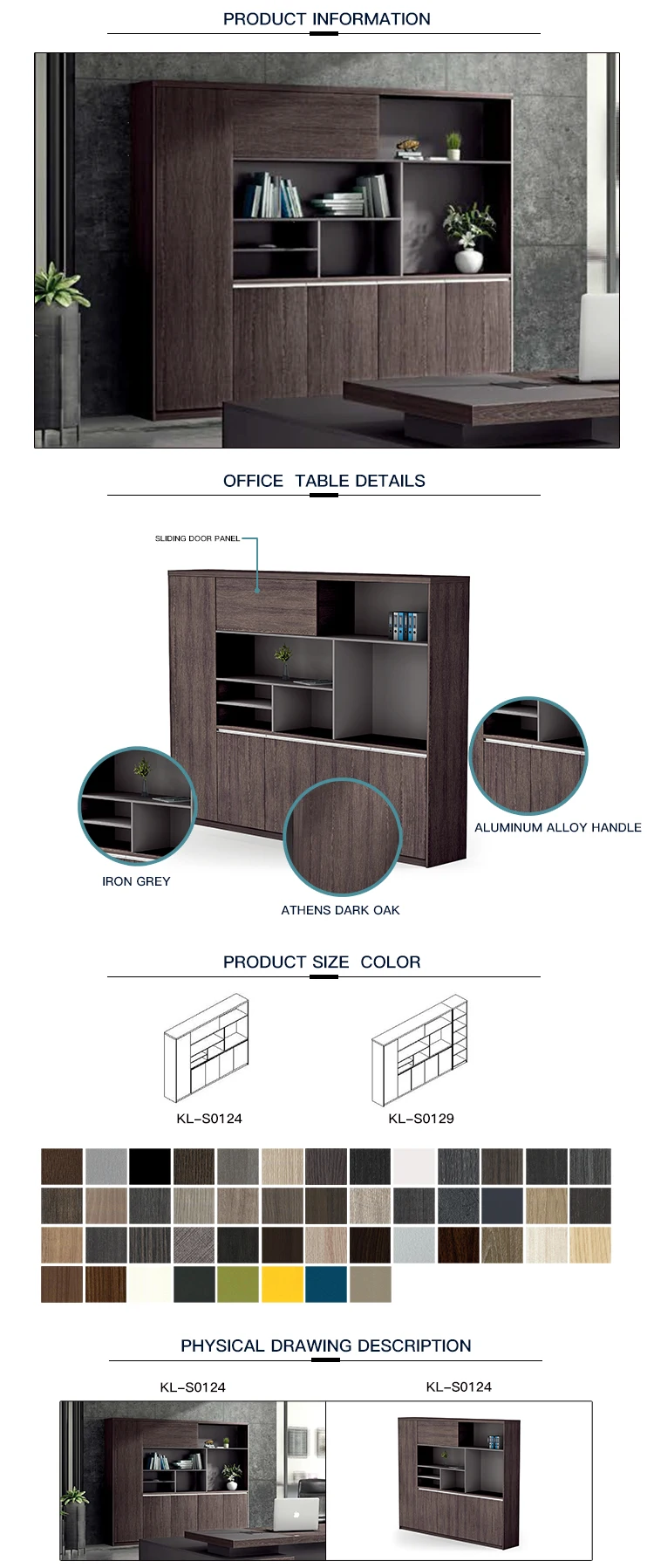 China supplier factory price Dious high quality wooden large space office furniture storage cabinet  filing cabinet file cabinet
