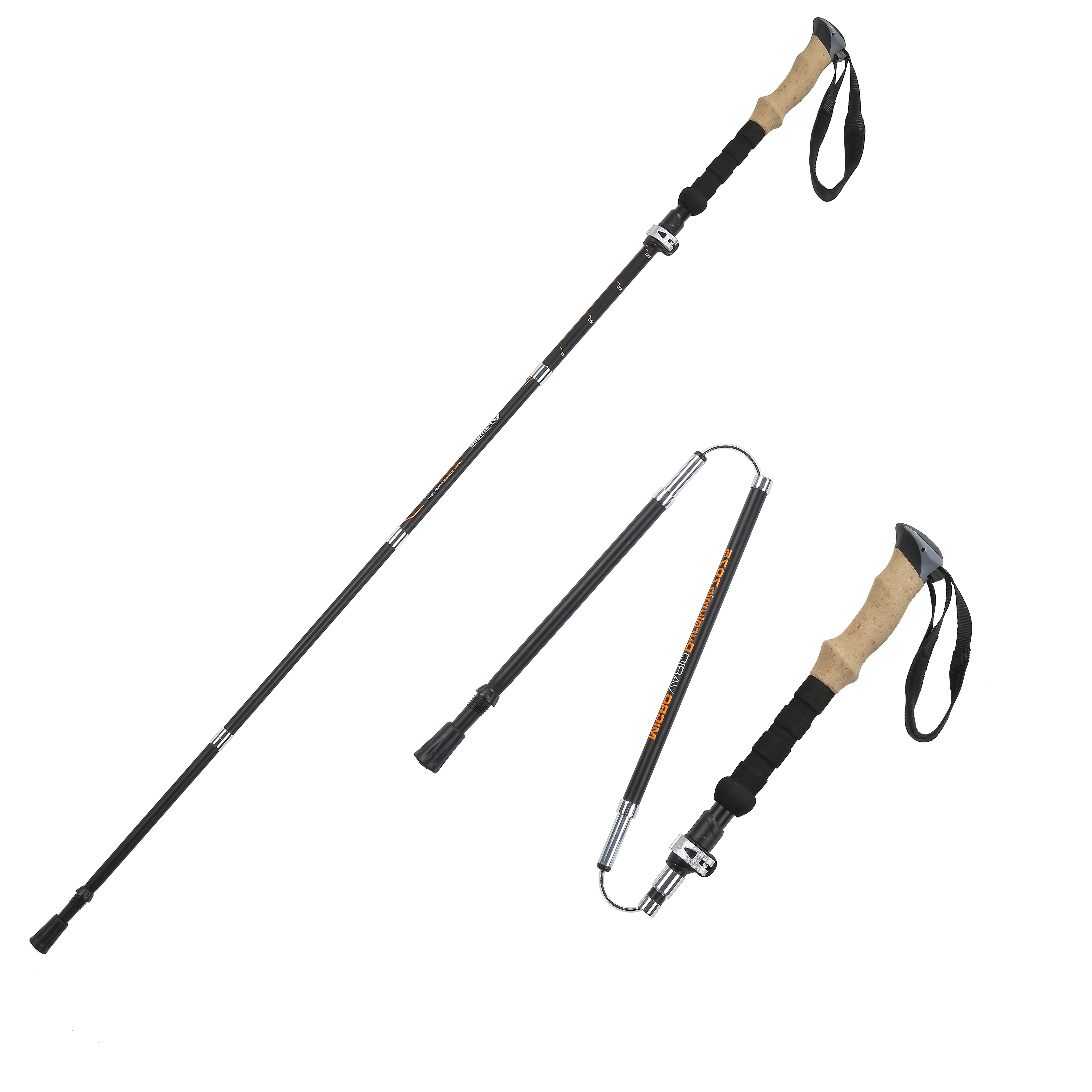 
Collapsible trekking Poles - 2 Pack Aluminum Alloy 7075 Walking Stick Adjustable Quick Lock Lightweight Folding Poles 