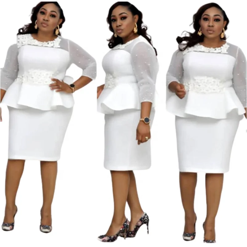 

Season Plus size women clothing elegant turkey ladies office dresses