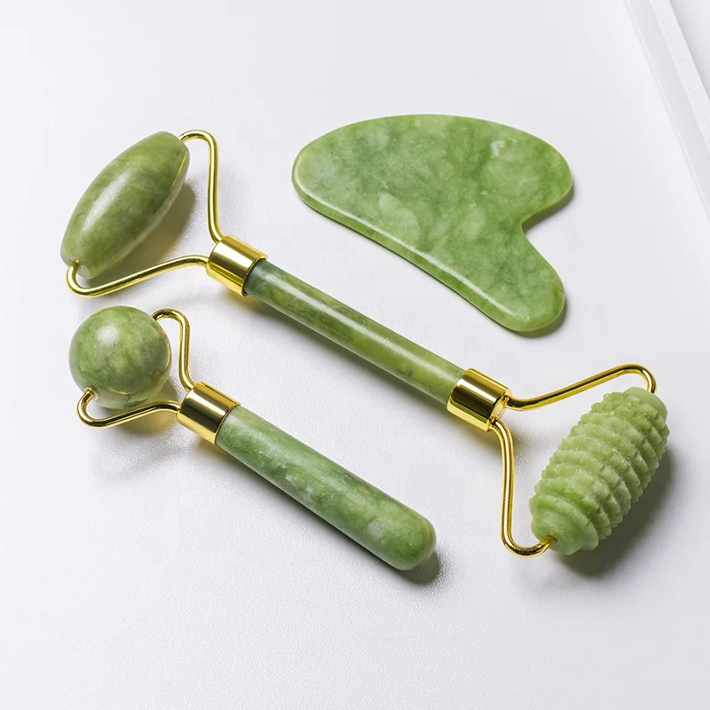 

Private Label Custom Logo Gua sha Stone Jade Roller for Face Beauty Boards Gua Sha Jade Roller, Green/pink/black/purple/white