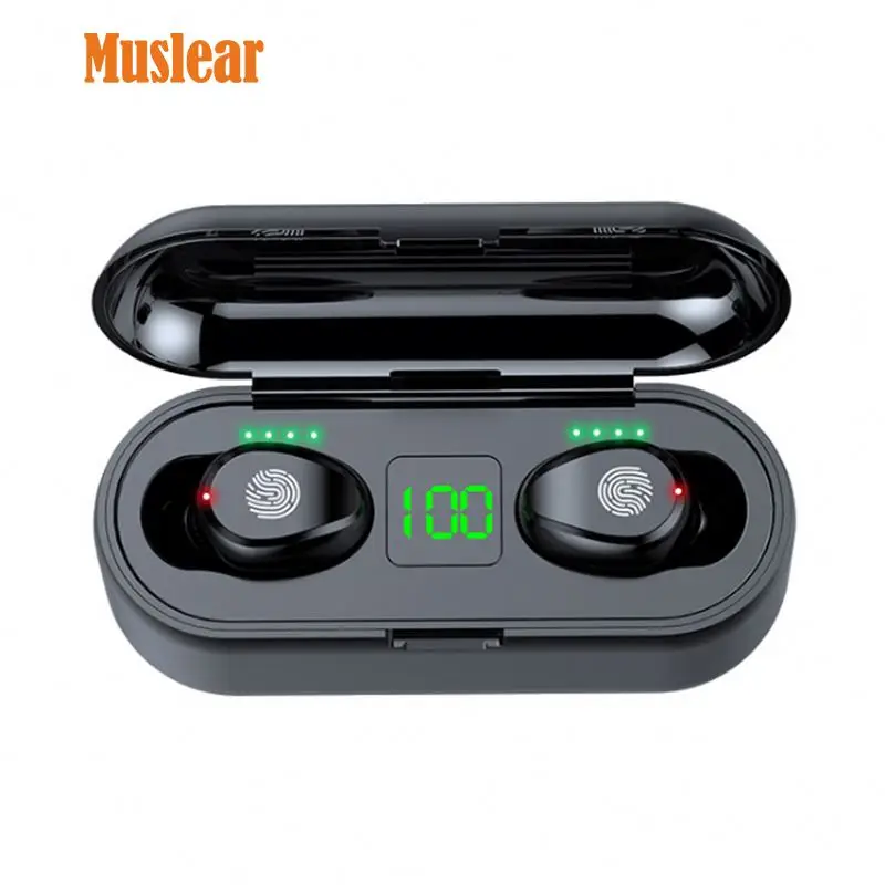 

Free Shipping Earphone f9 Charging Box Hot Seller Wireless In-ear Headphones Stereo Wholesale Earphones, Black/white/red/jewelry blue
