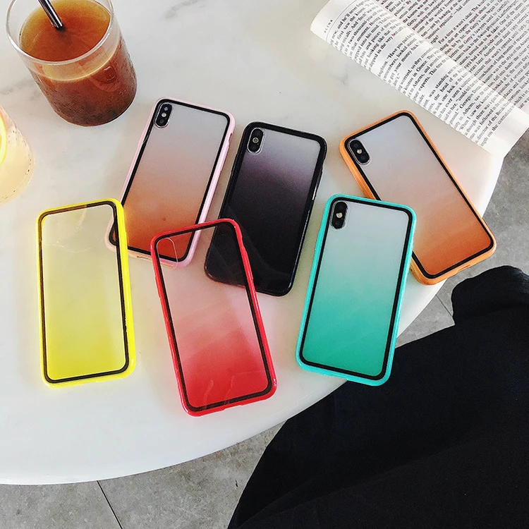 

Fashion custom design gradient color colorful acrylic hard transparent soft bumper phone back cover case for samsung galaxy m30