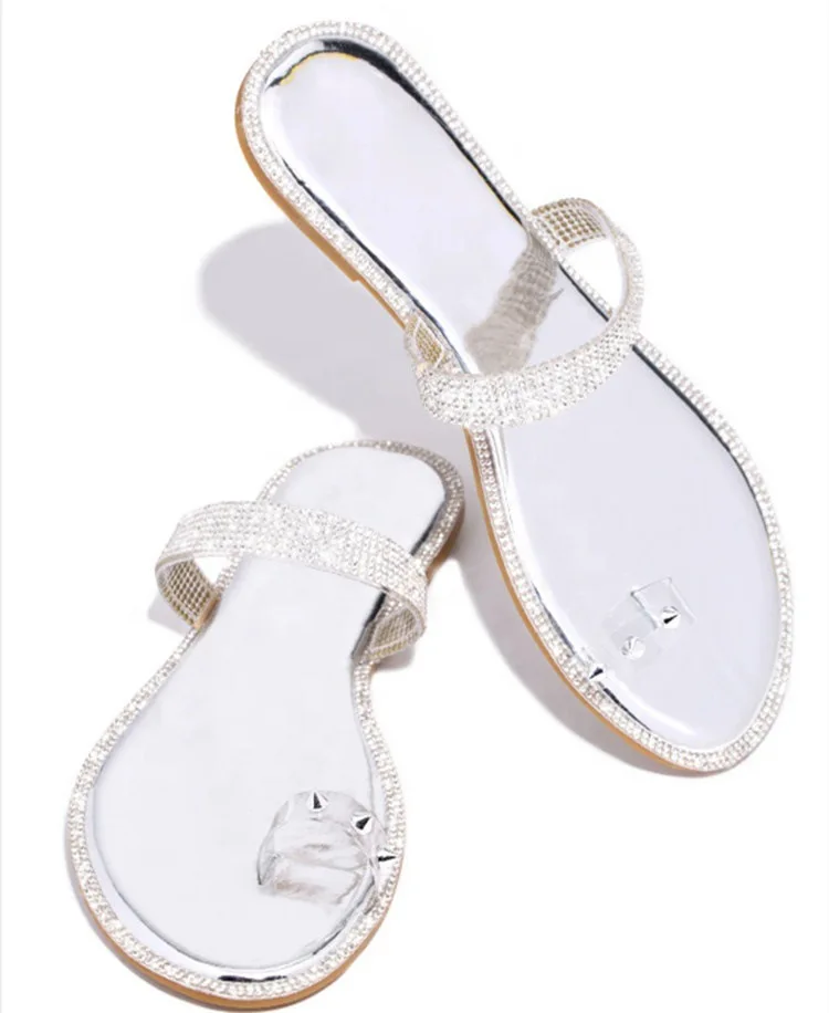 

2021 wholesale women casual rhinestone flip flop fashion design rainbow colors slippers tie dye luxury shoes flat sandals