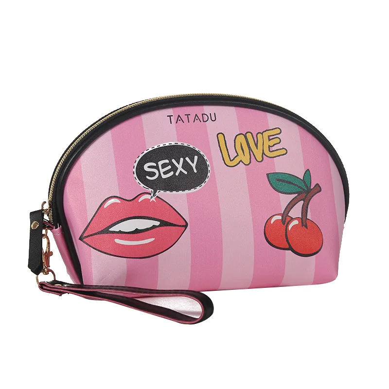 

Dumpling Makeup Bag Colorful PU Cosmetic Bag Around Soft Portable Korean Version Make Up Bag