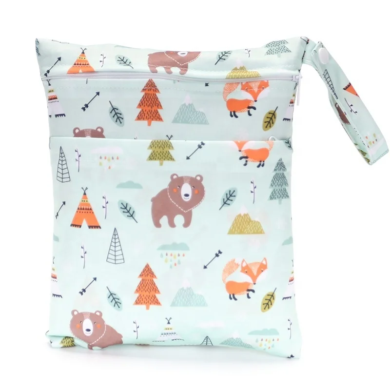 

portable polyester fashion customized cute printed multifunctional waterproof small wet bag, Stock or customized designs