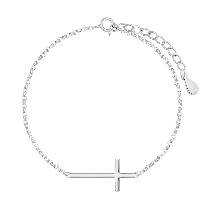 

925 Sterling Silver Cross Shape Bracelet for Women and Girls