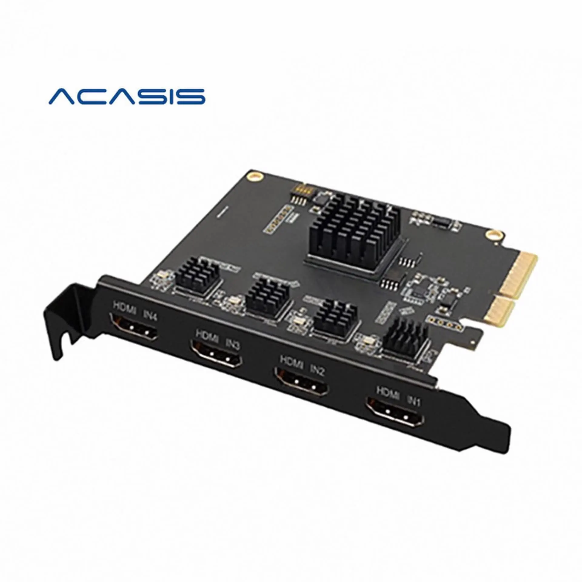 

Acasis Hot Selling 4 Channel HD-compatible PCIE Video Capture Card 1080p 60fps OBS Wirecast Live Broadcast Streaming Adapter, Black
