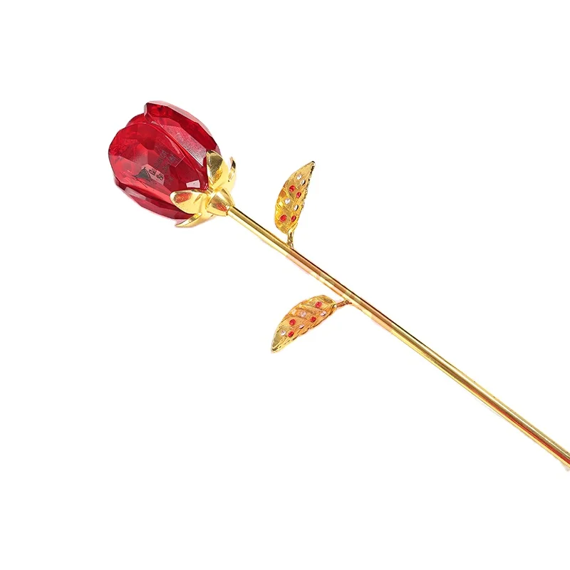 

Hot selling crystal rose flower for wedding souvenir valentines gift