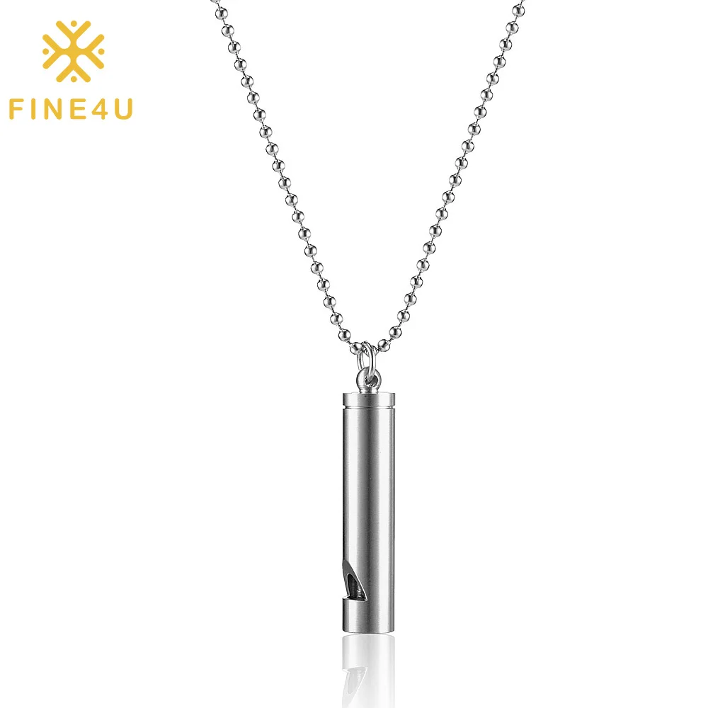 

2023 New Arrival Stress Relief Jewelry Stainless Steel Whistle Pendant Mindfulness Breathing Necklace For Anxiety