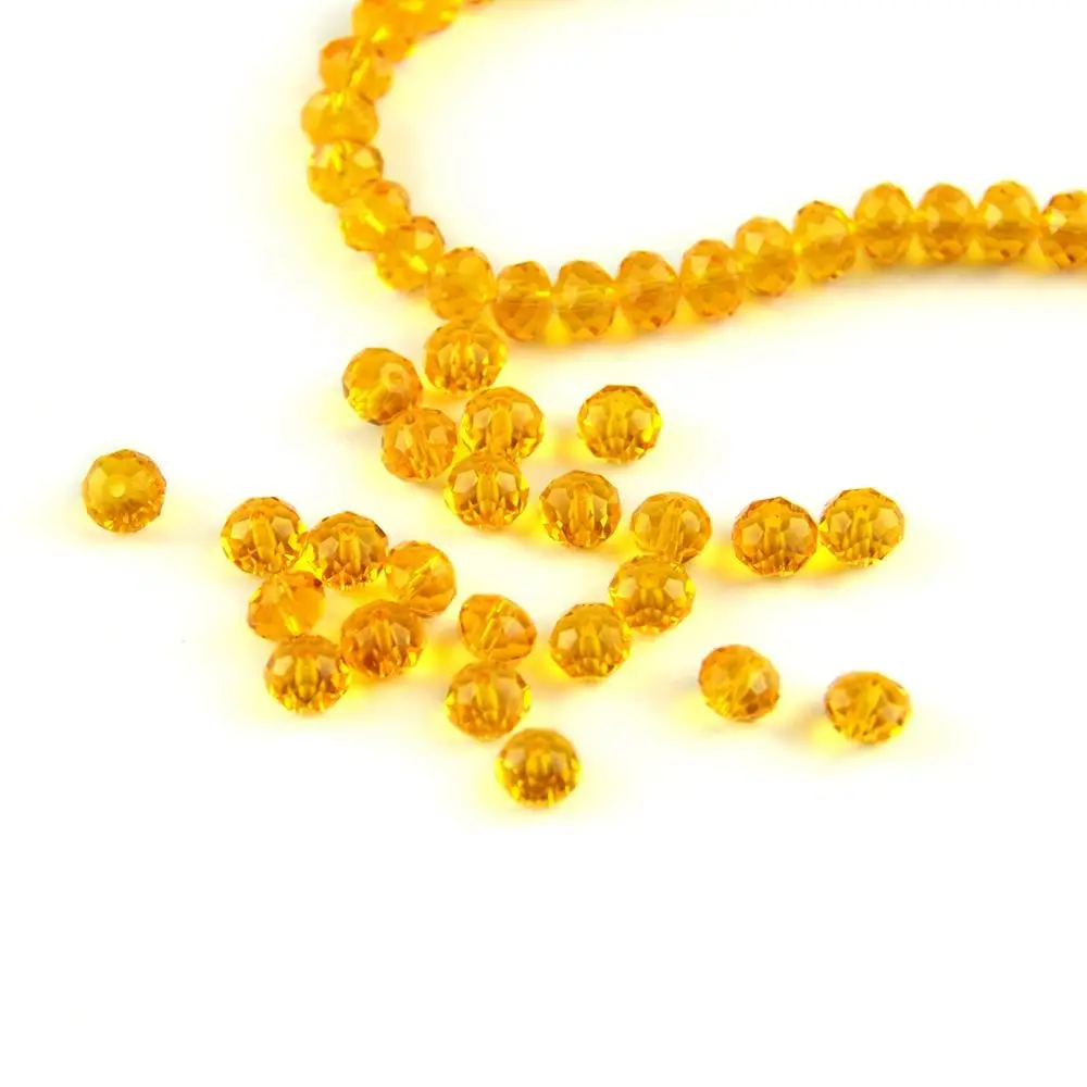 

10 Strands/Lot 2-12mm Orange Yellow Crystal Rondelle Spacer Beads for Jewelry Making Diy Beads