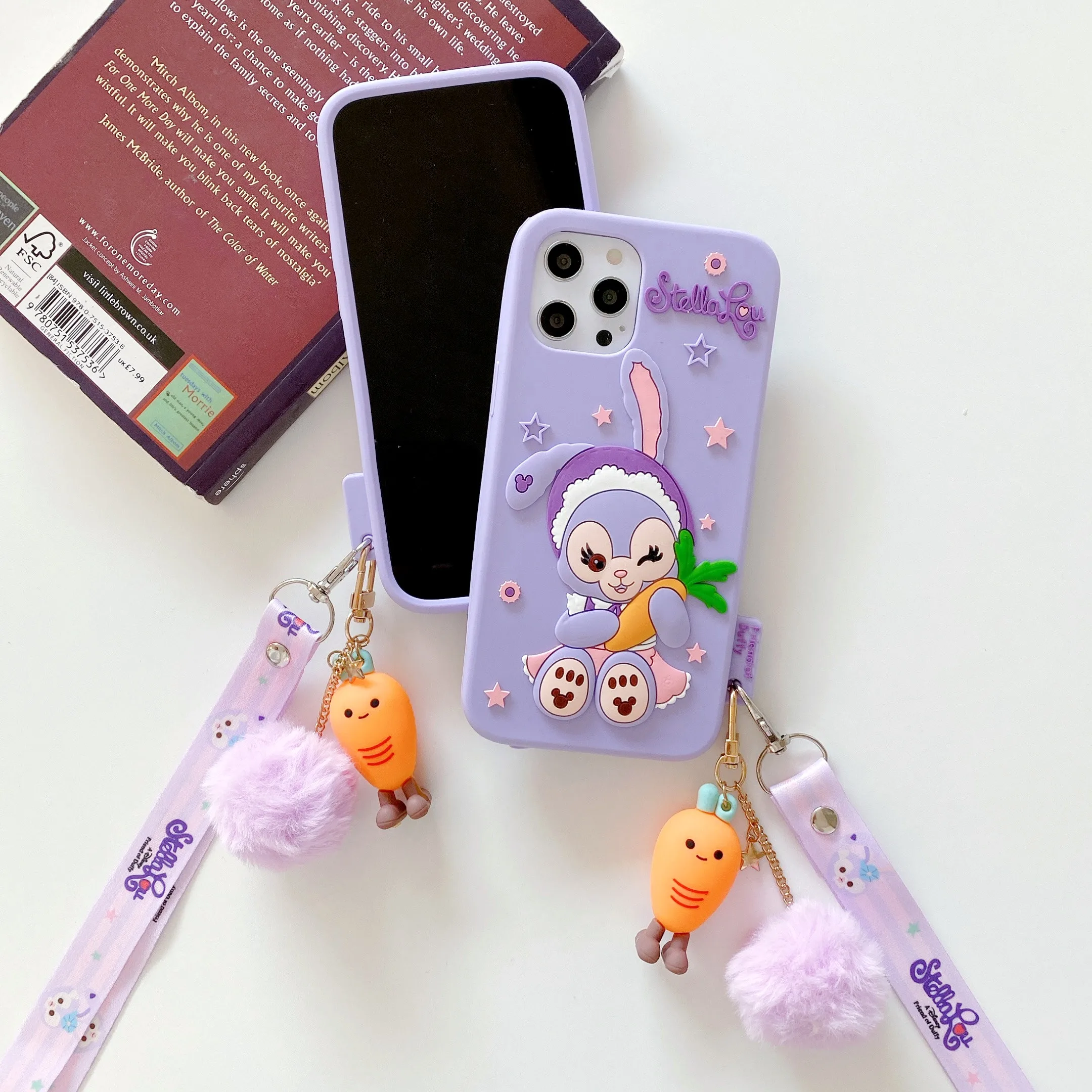 

For iPhone 12 Pro Max XR 6 7 8 Plus 3D Cute Cartoon Soft Silicone Stellalou Phone Case Cover With Doll Keyhain Strap