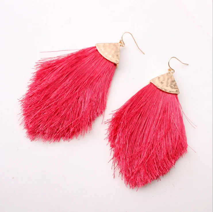 

Amazon hot sale nice price Fashion alloy tassel color arrow cotton drop earrings accessories