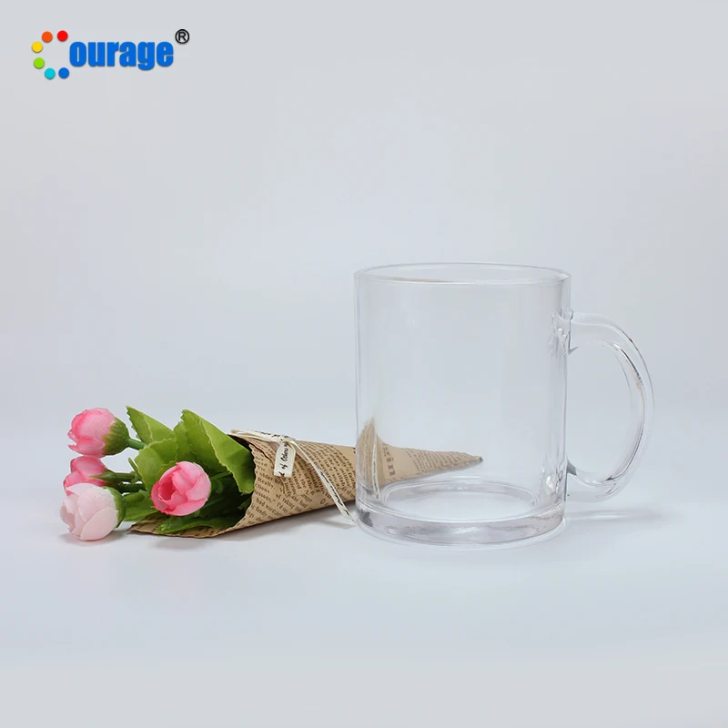 

top quality transparent clear glass coffee mug sublimation blanks