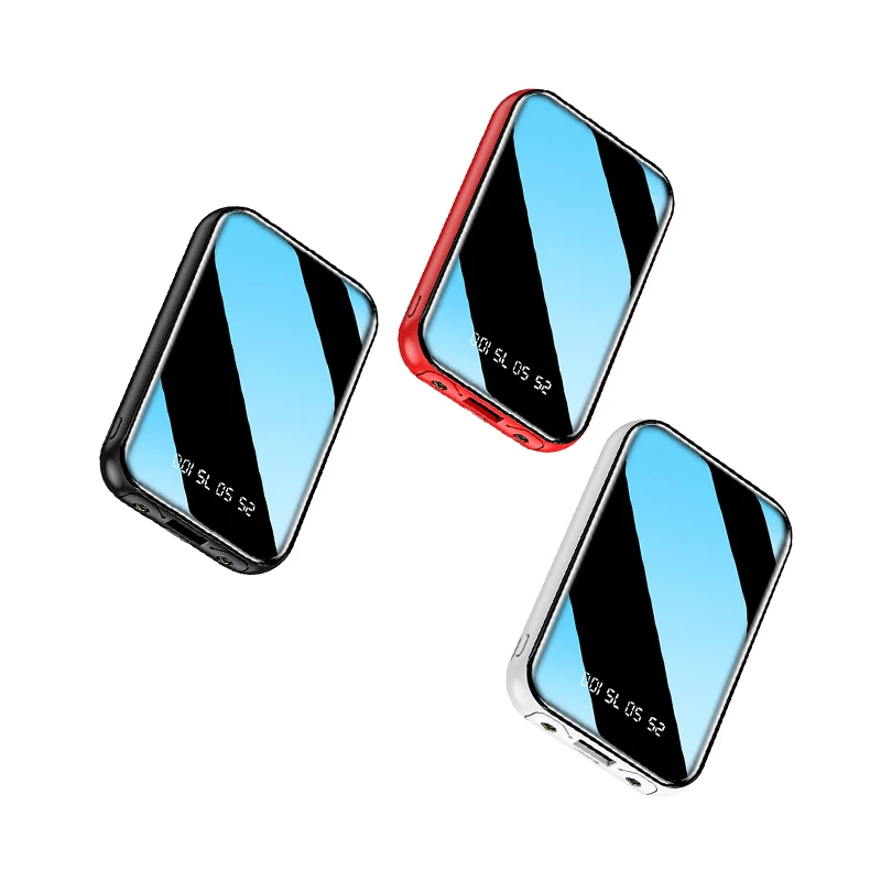 

Mini 10000mah Slim LCD Powerbanks Micro Usb & Type C Input 10000mah Portable Charger Power Banks for All Smart Phone, Red/white/black