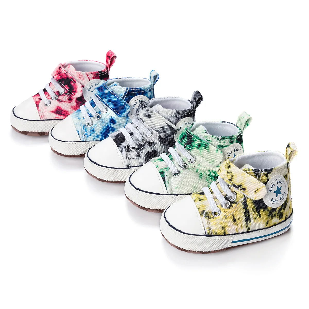 

KD-058 new tie dye print canvas baby's shoesToddler little baby shoes 0-1 Years old learn to walk canvas shoes, Picture show