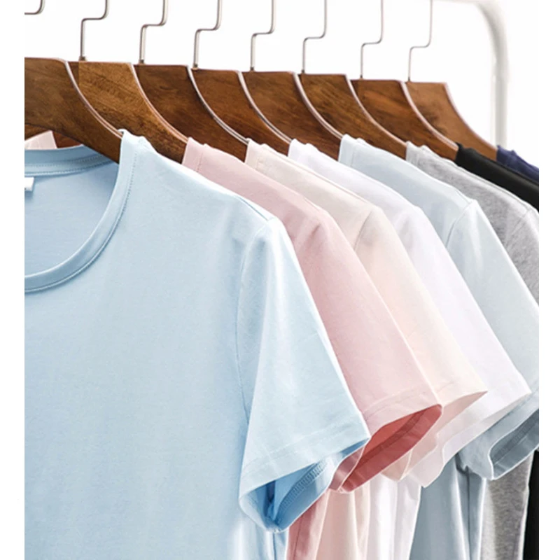 

PRINTFUN Wholesale Cotton Spandex Tshirt Custom Screen Printing T Shirt V Neck O Neck Blank Short Sleeve Slim Fit Plain T Shirt