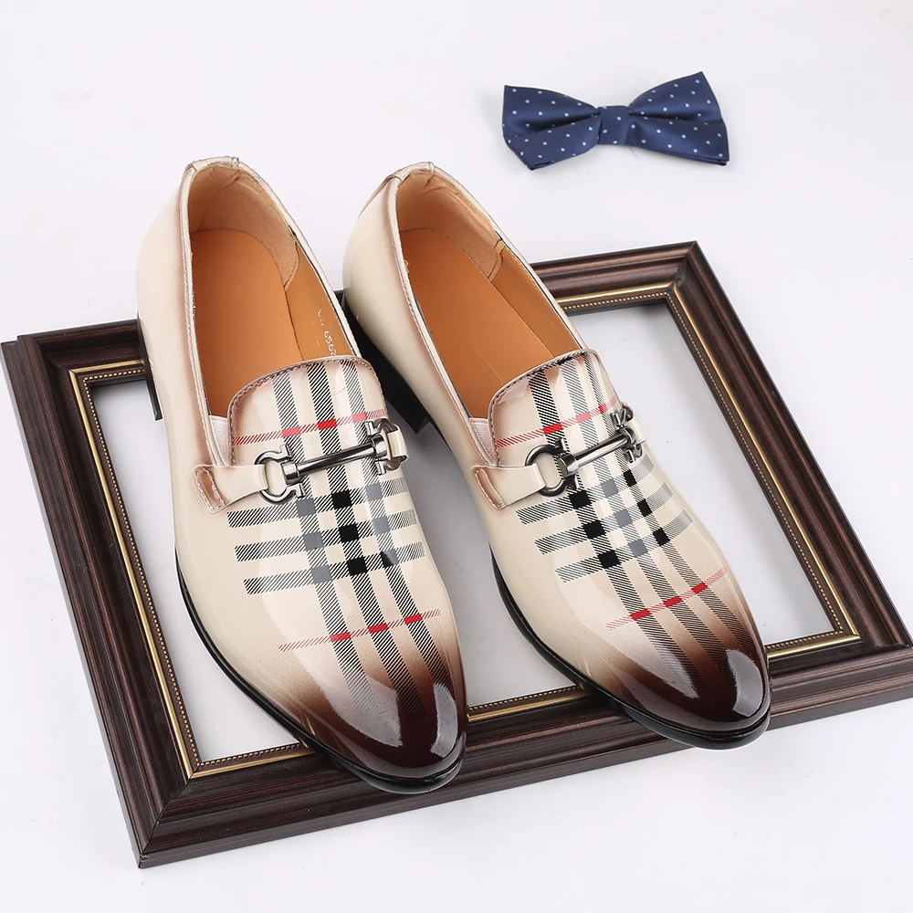 

Big Size 39-48 New Fashion Man Mirror Casual Shoe Horsebit Loafer Tight Design Wedding Shoe 65627