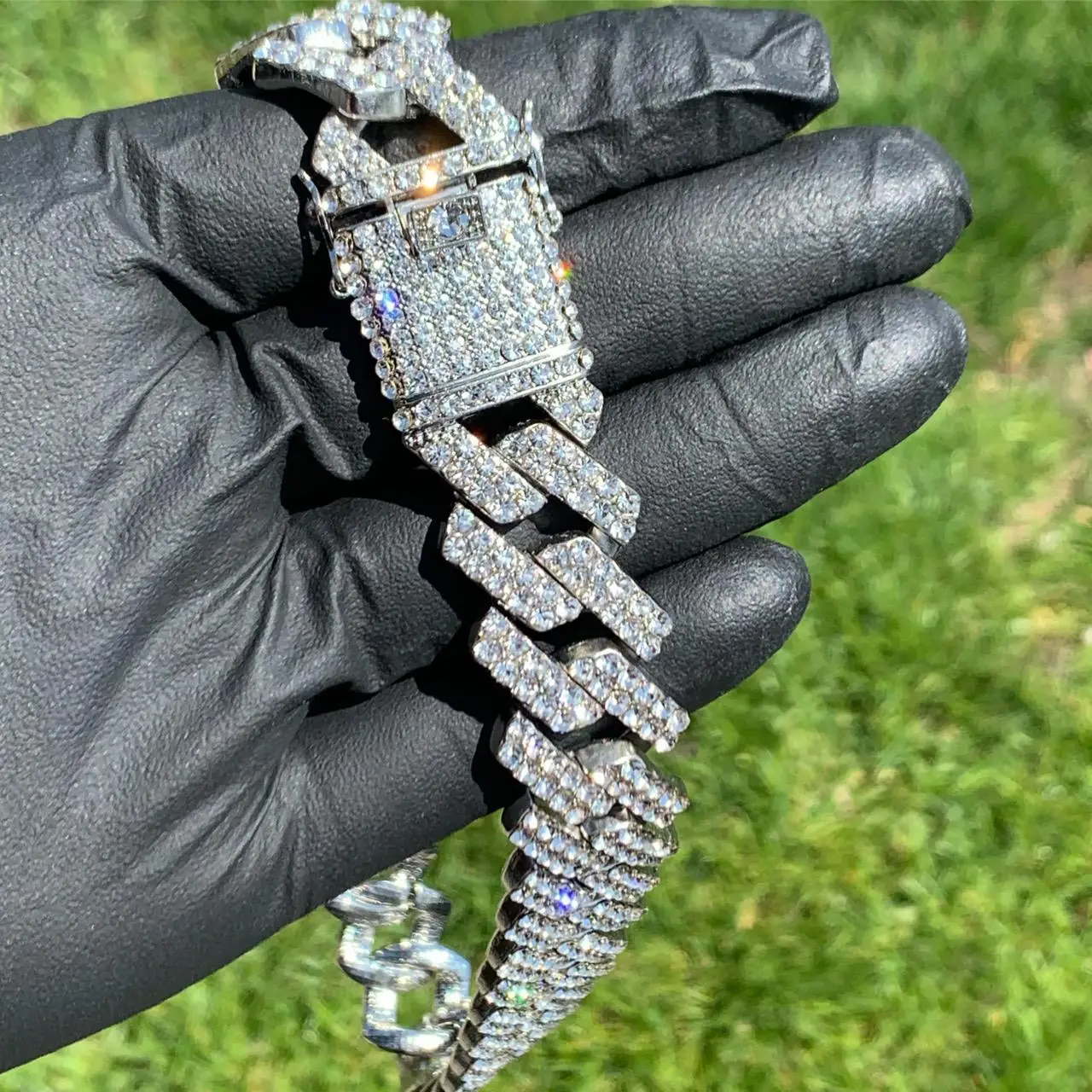 

20inches New Color Choker Cuban Link Chain Prong hiphop Necklace For Men Fashion Jewelry, Picture shows