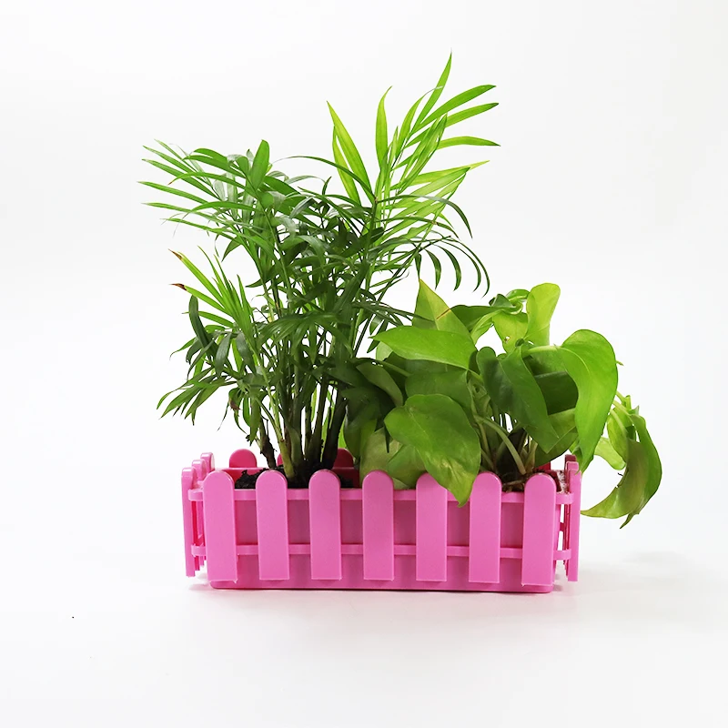 

Aisimi Colorful Creative Plastic Decor Succulent Flowerpot Rectangle Cute Basket Plant Pot Garden Artificial Fence Flower Pots