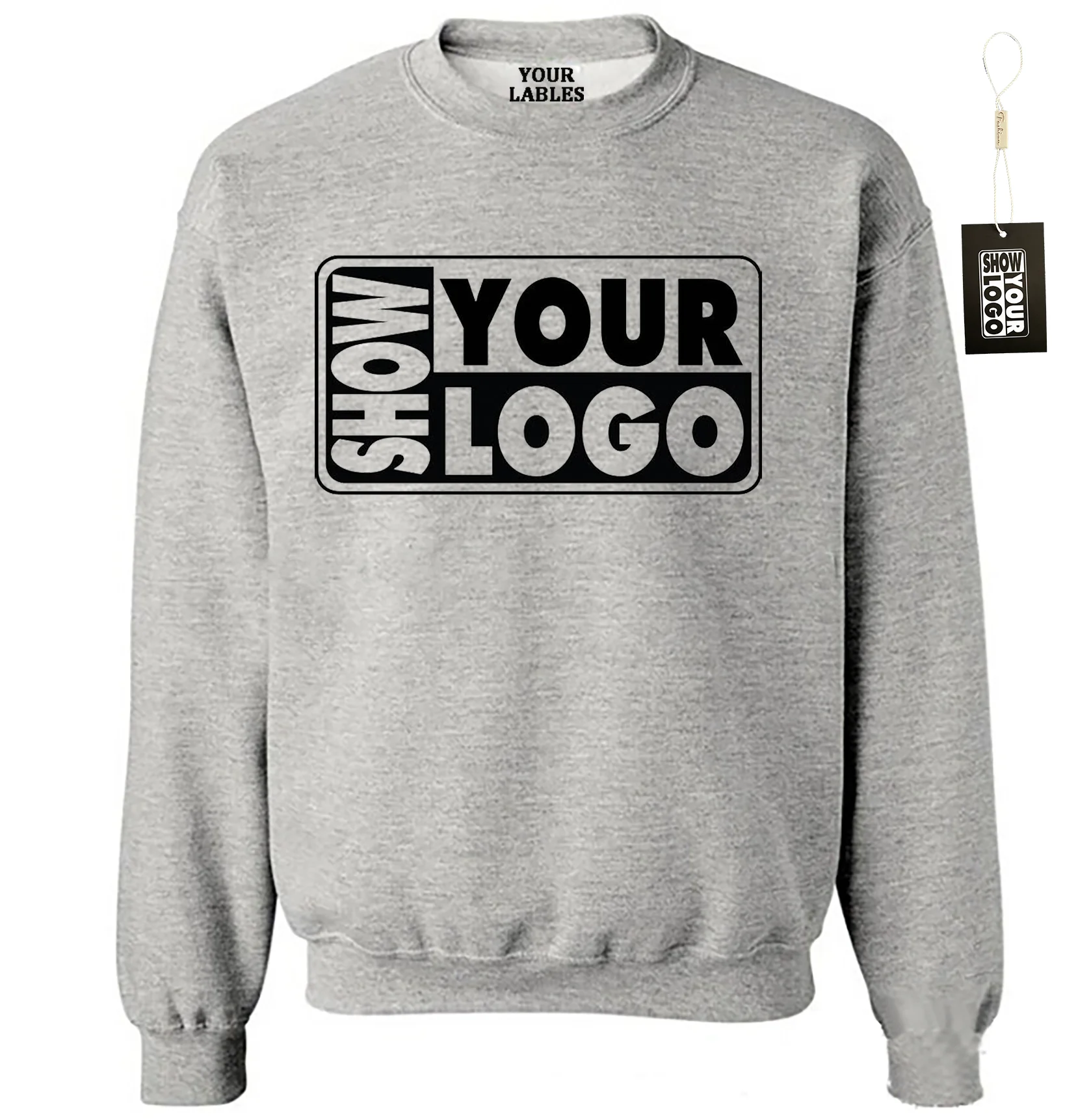 Fleece Lined  Sweatshirts 330gsm Heavy Blend 52% Cotton  48% Polyester Adult Crew Neck Sweatshirt Custom Print With Your Design