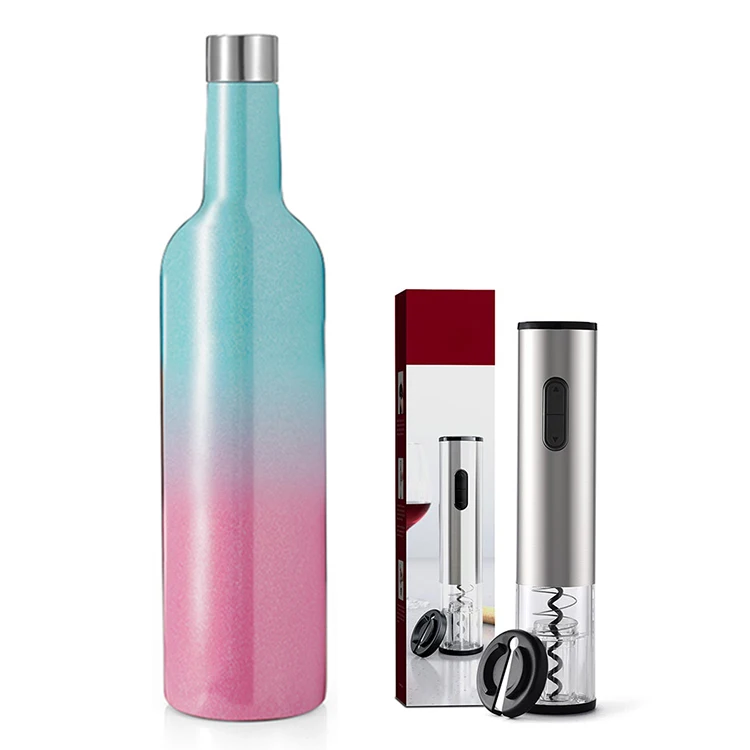 

Stainless steel wine bottle double wall insulated 304 18/8 empty wine bottle wine bottle opener, Customized color