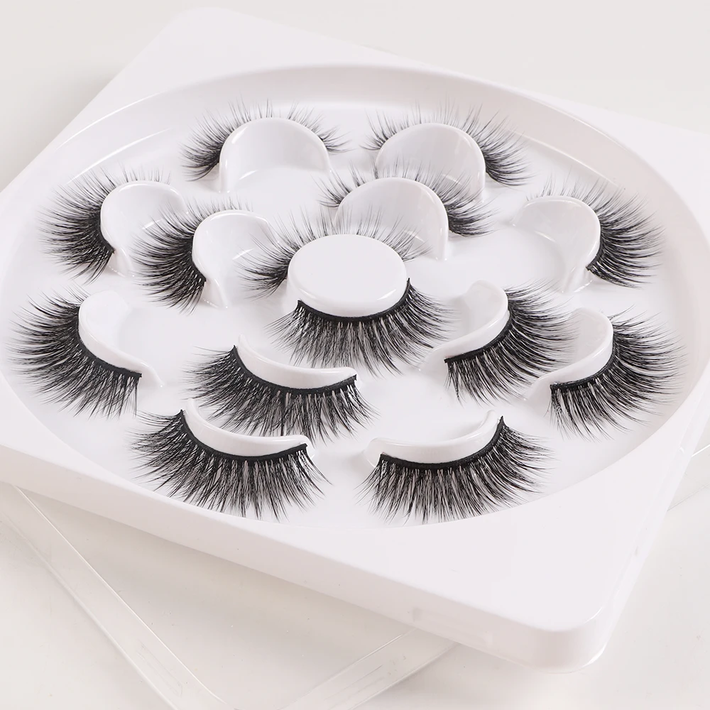 

High Quality Best selling Silk Faux Mink Strip Fake Eyelashes 3D False Eye Lashes, Black color