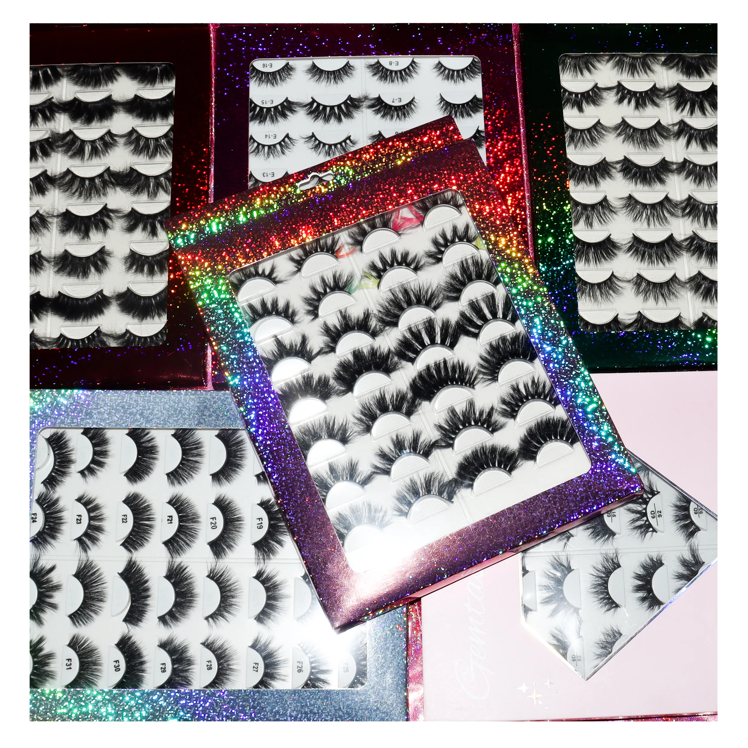 

wholesaleMink Lashes empty lash cases Vendor Lashes mink18mm eyelashes, Natural black