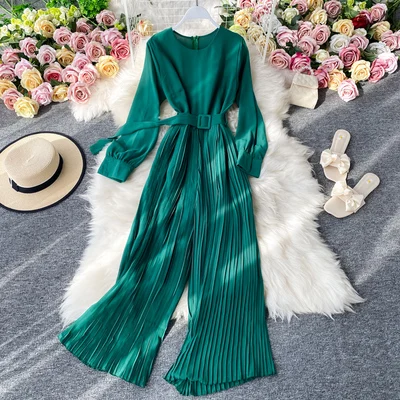 

2020 Autumn Women Fashion Long Sleeve High Waist Jumpsuits