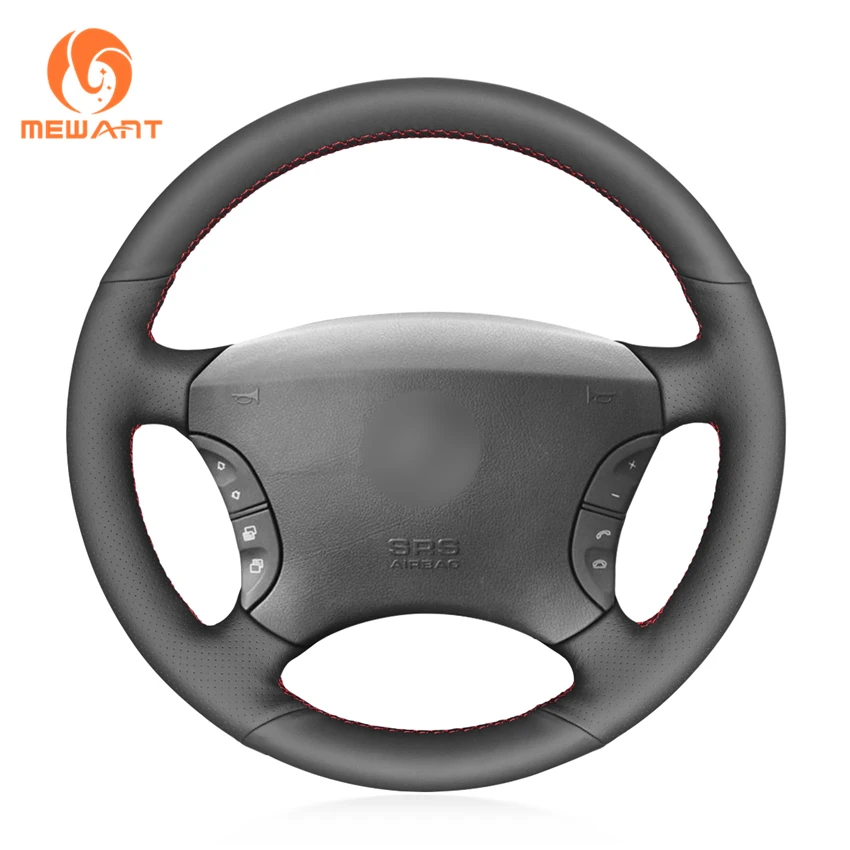 

Black Faux Leather Personalized Car Accessories Custom Hand Sewing Steering Wheel Cover For CL-Class C215 S-Class W220 2000-2006