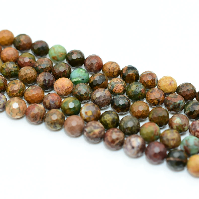 

Trade Ansurance 8mm High Quality Faceted Ophiolite Jasper Loose Beads