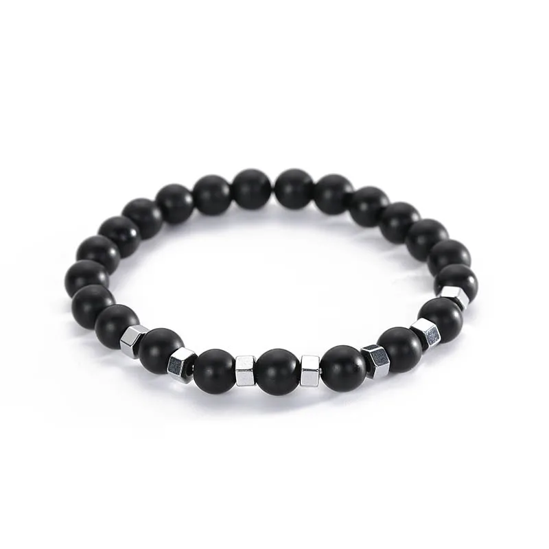 

Factory Wholesale Tiny Bead Bracelet New Friendship Bracelet Set Square Hematite Beads Bracelet, Black and gold