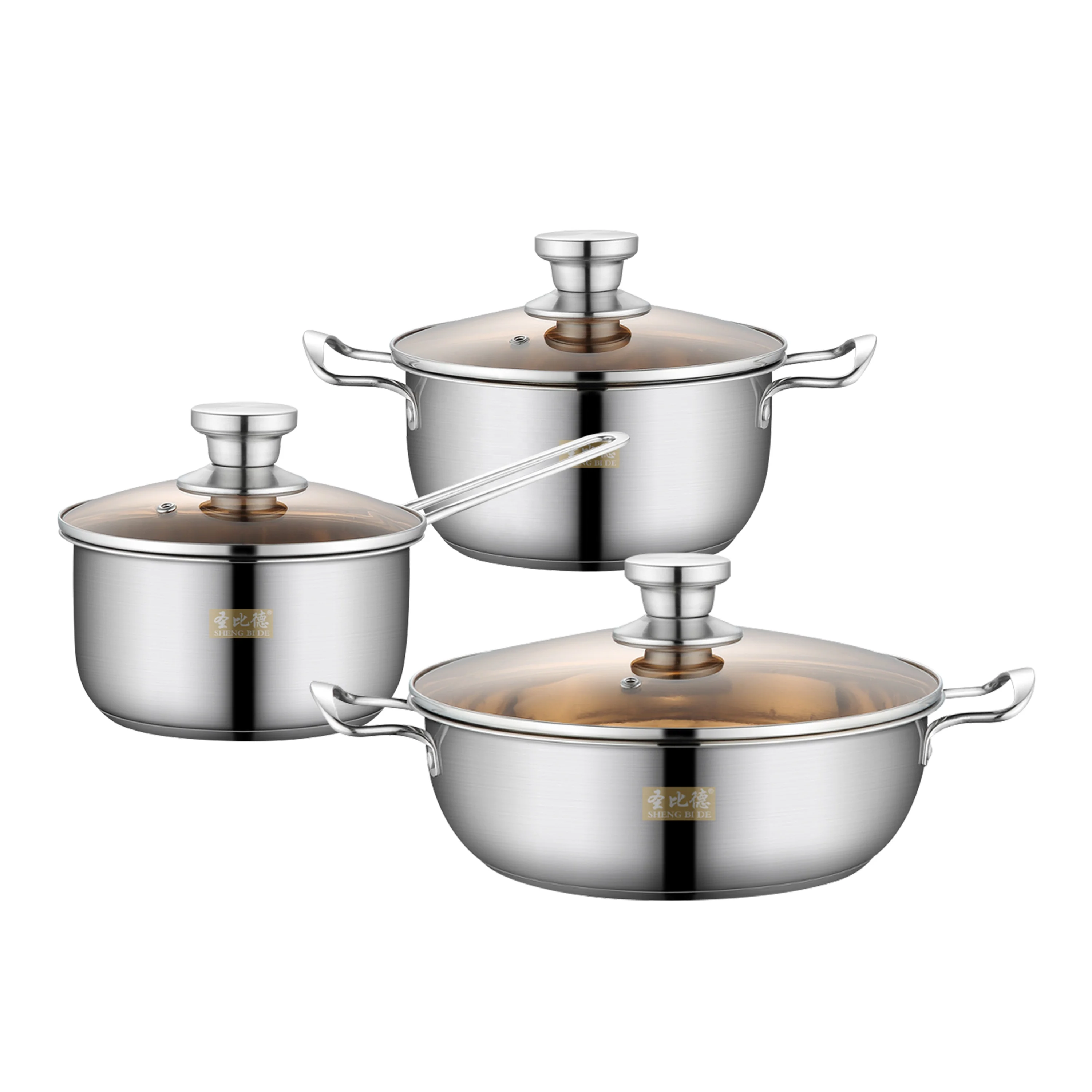

Stainless steel cooker set kitchen set stainless steel tableware Korean 6 pieces wholesale custom