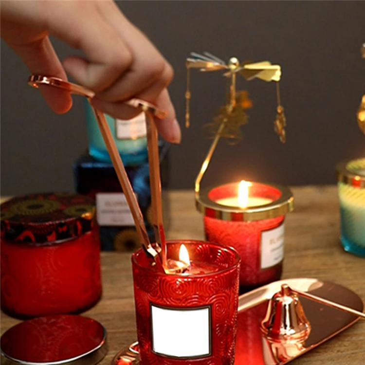 Stainless Steel Candle Trimming Tool Goldplated Nonpattern Polished