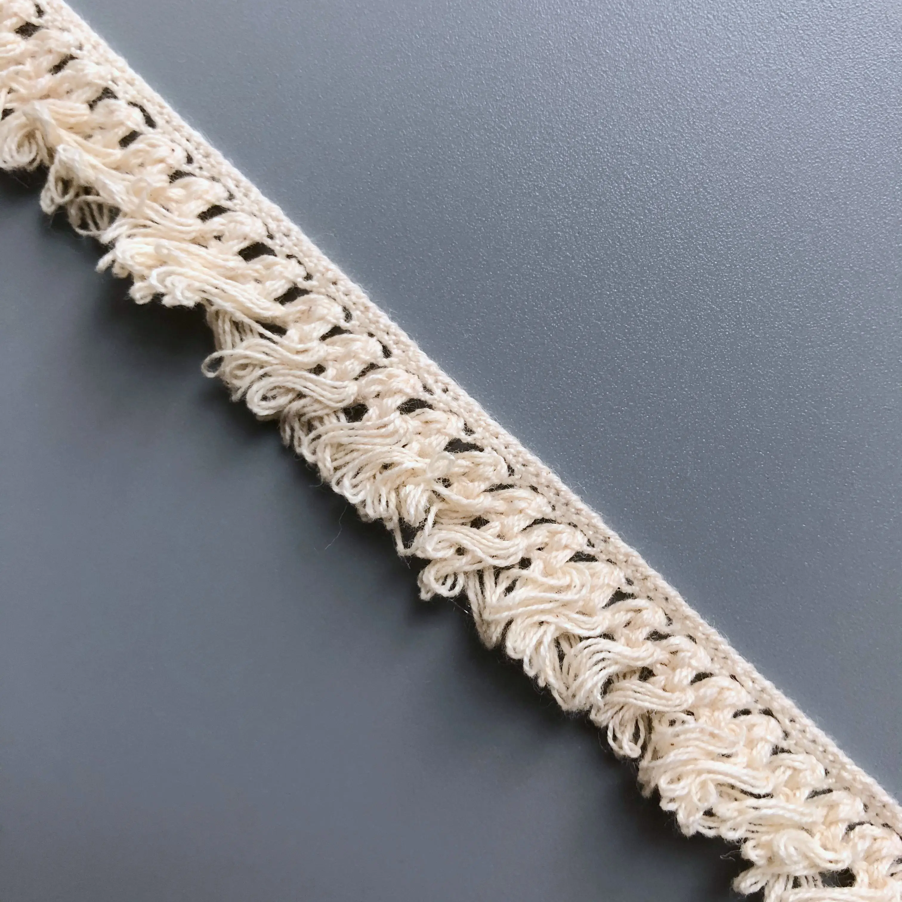 

1.5cm ivory Wholesale high quality cotton fringes for baby clothes