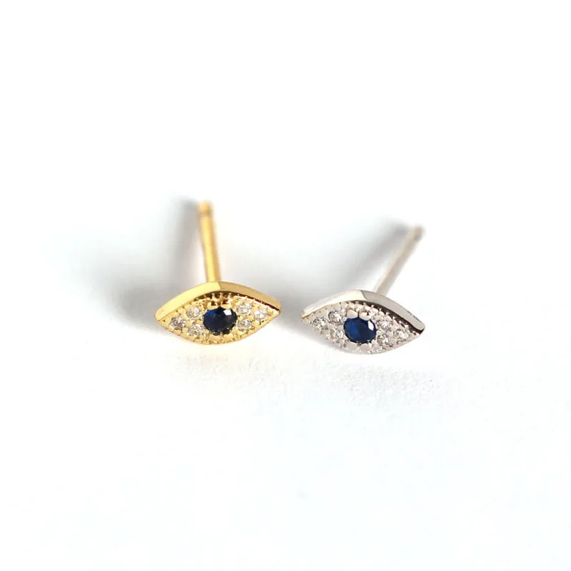 

2019 Fashion High Quality Gold /Silver Earrings Devil's Eye Earrings 925 Sterling Silver Stud Earrings Jewelry For Women Gift, As picture