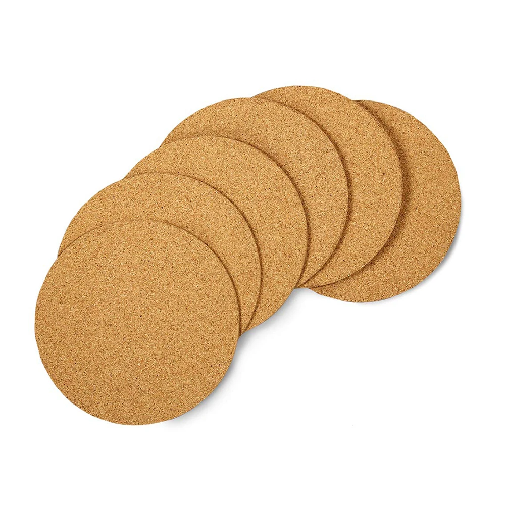 

6pcs Natural Cork Coasters Wooden Tableware Cup Mat Tea Coffee Mug Pad