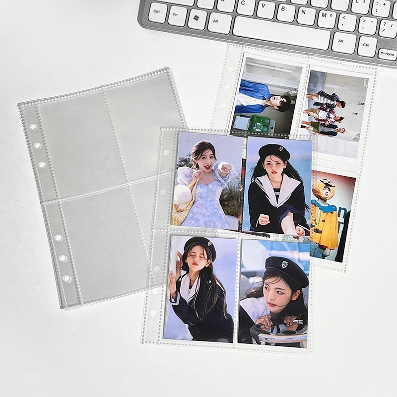 

Double-sided 4 pocket protector a5 binder inserts 6 ring photocard sleeves for baseball sports game trading kpop card storage