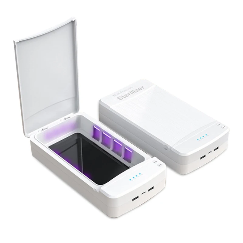 

Portable carry Travle Mobile Phone Toys Disinfection UV Santilizer wirelss charger, White+black