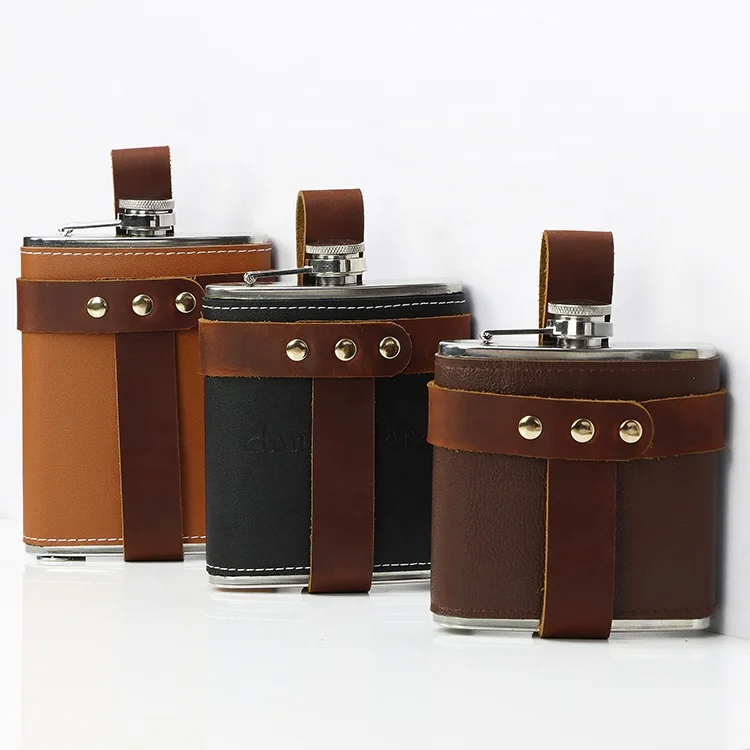 

Travel Outdoor Easy Carry Hip Flask Holder Custom Leather Flask Holster With Belt Loop, Contact seller for color chart