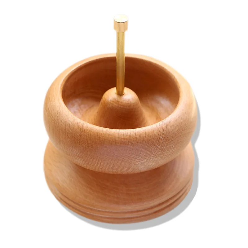

Manual Bead Tool Brass Spindle Wooden Bead Spinner Holder
