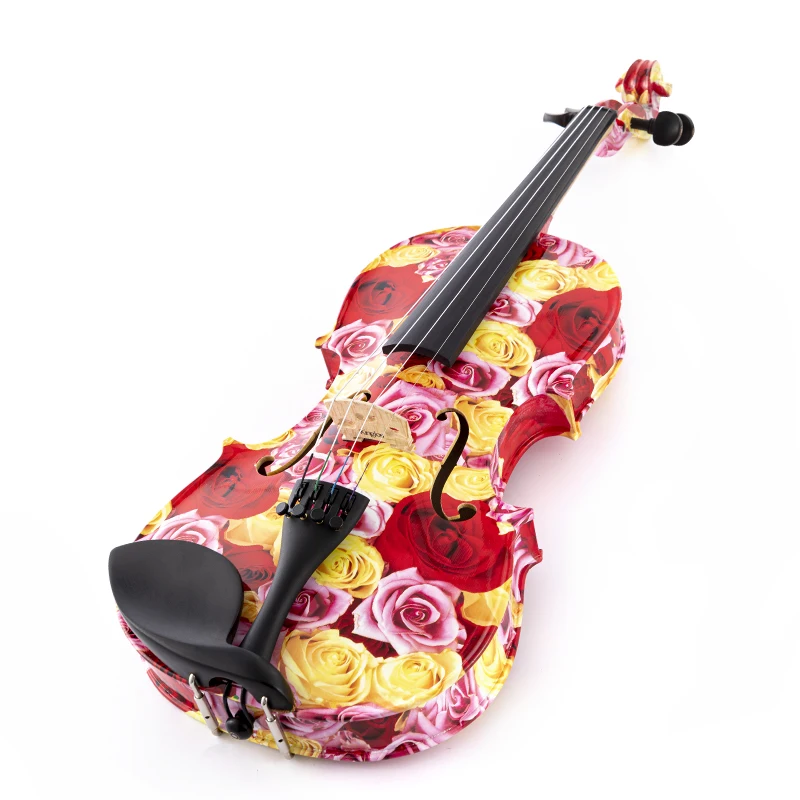 

Hot sale unfinished 5 string case 4/4 bow bowhair rosin handmade suzuki violin