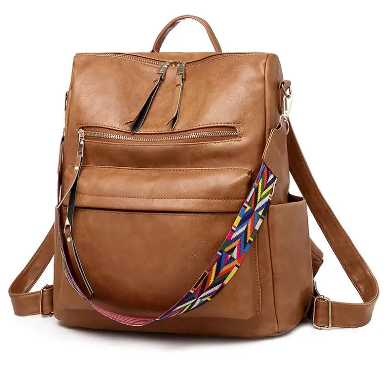 

New Fashion pu leather 2020 women shoulder bags handbag backpacks women travel backpack, Black/brown/coffe/grey